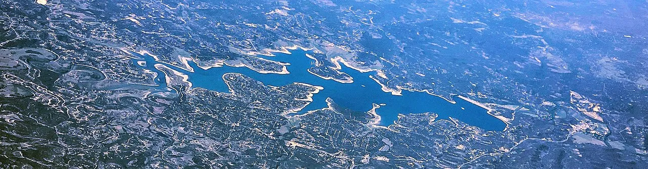 Aerial view of Canyon Lake, Texas, USA.