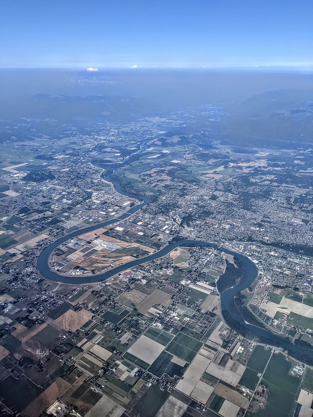 Aerial view of the Skagit River at Mount Vernon, Washington
